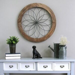 Round Medallion Wood and Metal Wall Décor