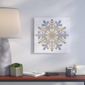 Snow Flake Gold Graphic Art Print