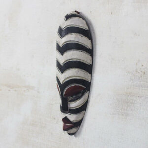 Zebra Curves African Wood Mask Wall Décor