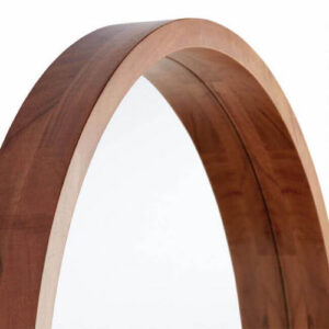 Round Natural Acacia Wood Mirror details