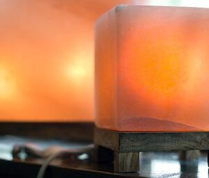 Amber Himalayan Salt Lamp Crystal Cube