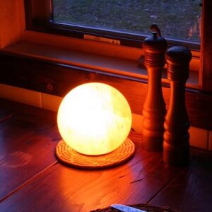 Amber Himalayan Salt Lamp Globe