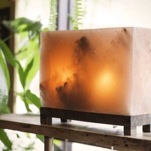 Amber Rectangle Himalayan Salt Lamp 35 to 40 lbs