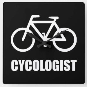 Bicycle Cycologist Square Wall Clock
