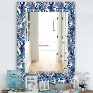 Designart-'Tropical-Mood-Blue-3'-Bohemian-and-Eclectic-Mirror-Vanity-Mirror