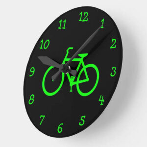 Lime Green Bike Round Clock