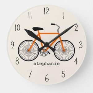 Orange Bicycle Clock
