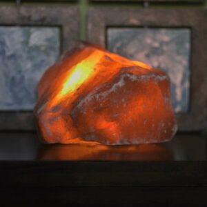 Raw Crystal Amber Himalayan Salt Lamp 10 to 12 lbs