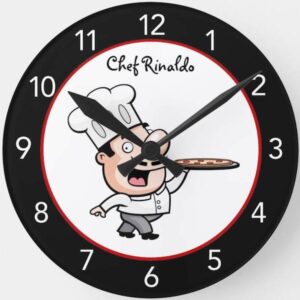 Italian Chef Red Wall Clock