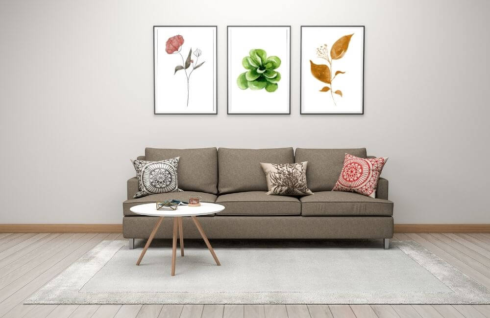 flower leaf succulent wall art printable mockup living room