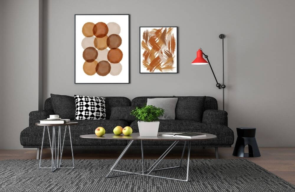 modern wall art printables mockup living room