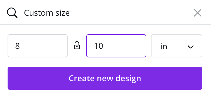 customize image size in canva