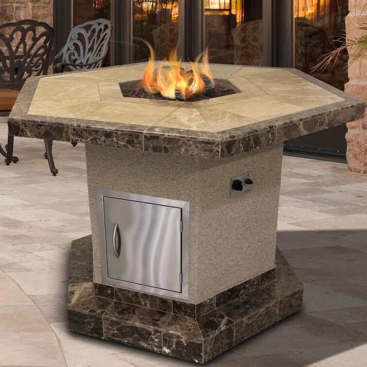 45'' H x 60.75'' W Steel Outdoor Fire Pit Table